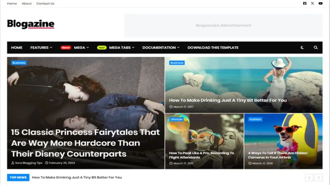 Blogazine - Blogger Template Free Version